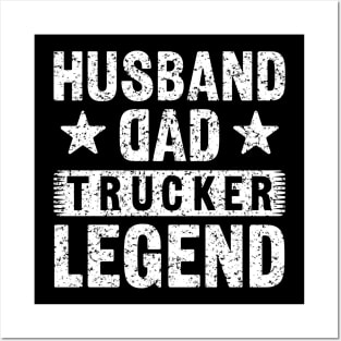 husband dad trucker legend,trucker husband gift,father day gift for trucker Posters and Art